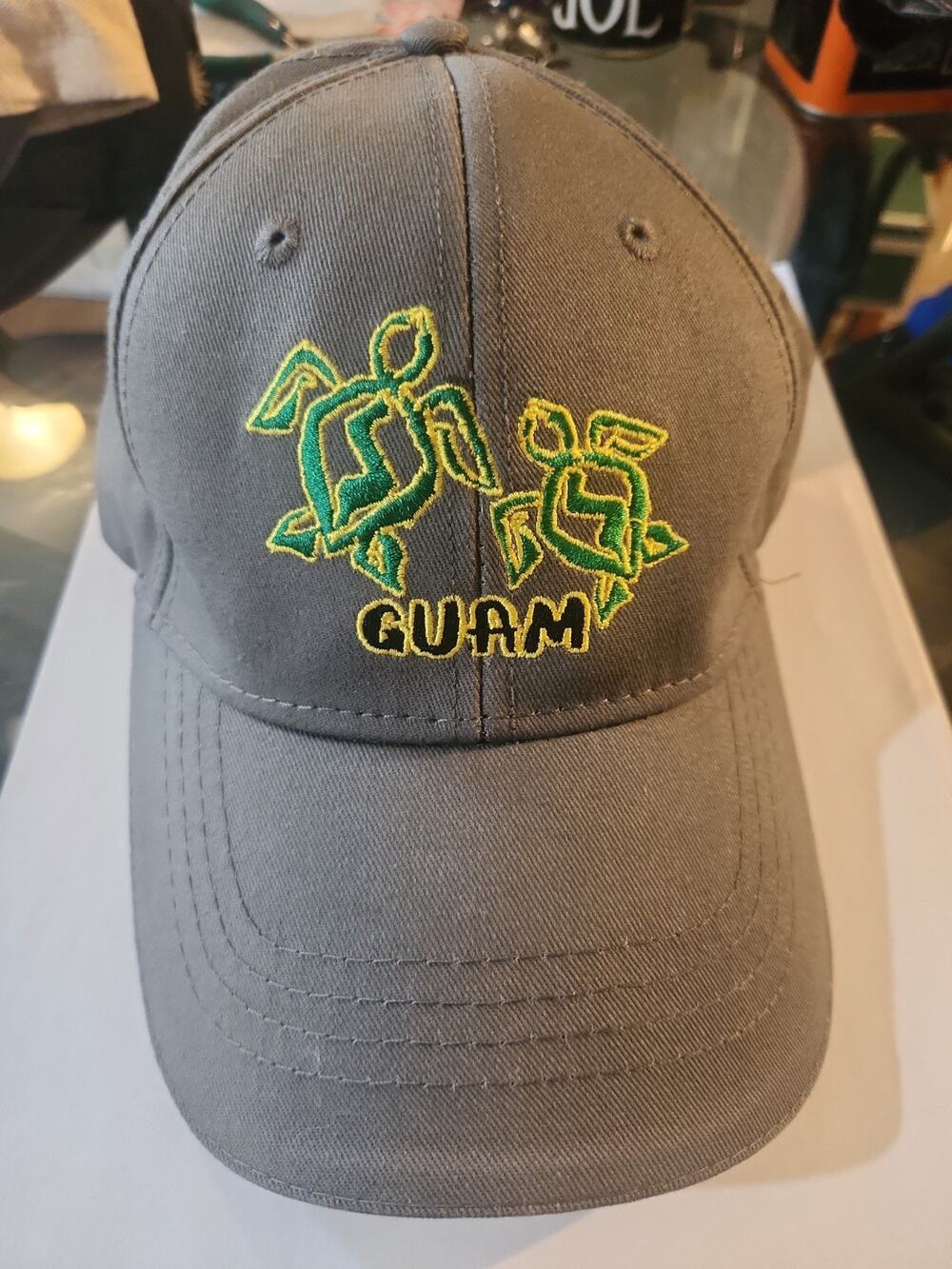 GUAM hat Hawaiian Headwear Sea Turtles Grey 100% Cotton Hat